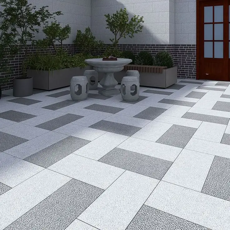 Porcelain Floor and Wall Tile Outdoor Singular Tile with Slip Resistant - Clearhalo